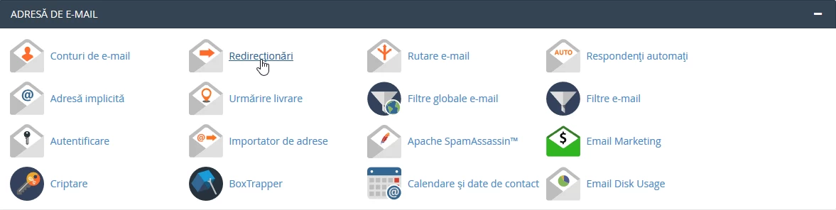 Sähköpostin ohjaus cPanel