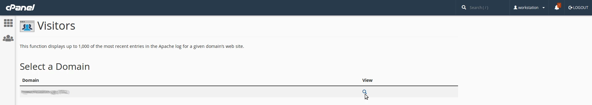Tarkista kävijät alueella cPanel