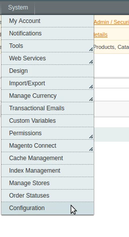 System Configuration  Magento 1.9