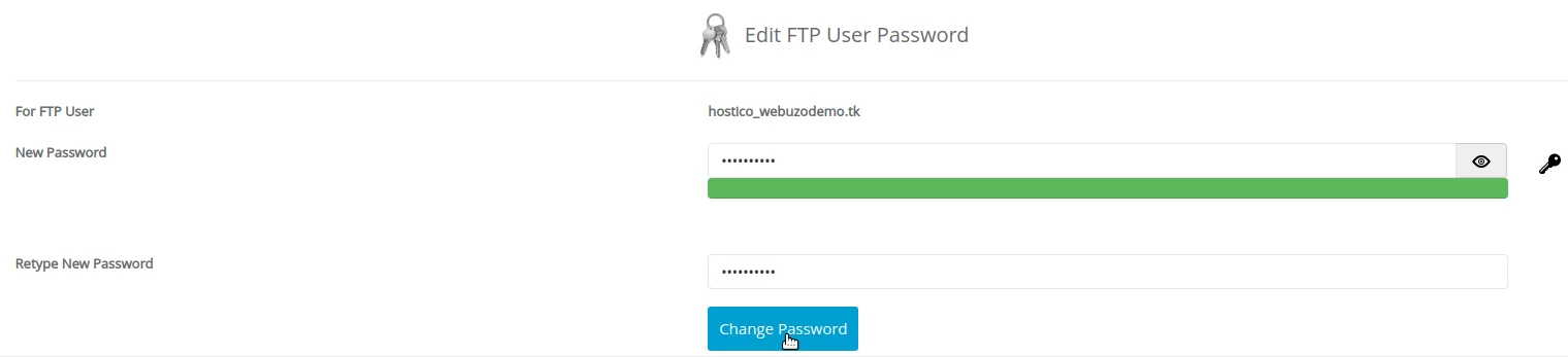 change password webuzo ftp account