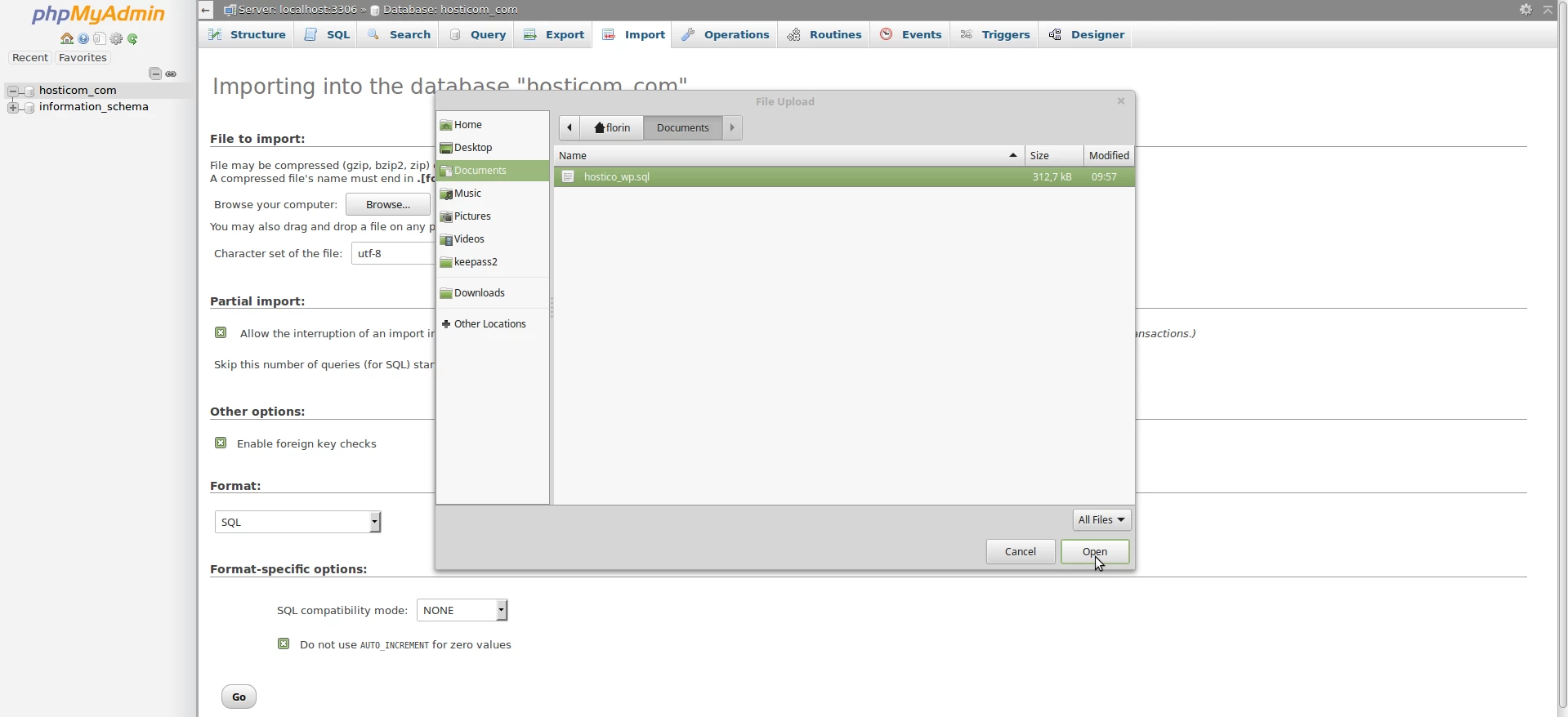 Incarcare baza de date