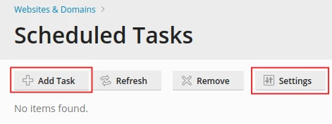Aikataulutettu tehtävä Plesk