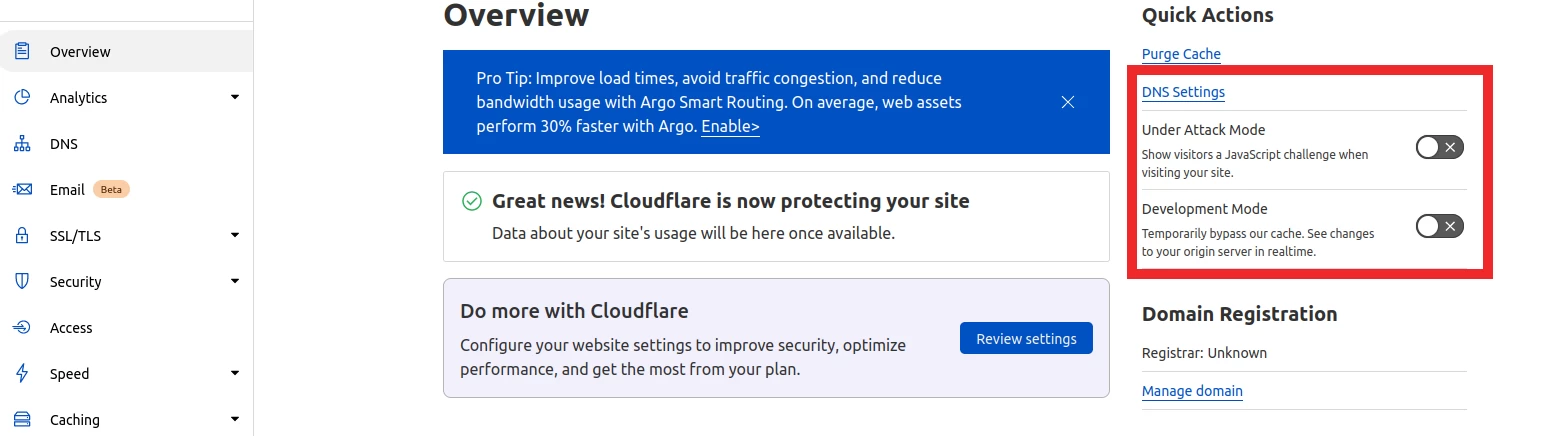 Hyökkäyksen alla -tilan aktivointi
